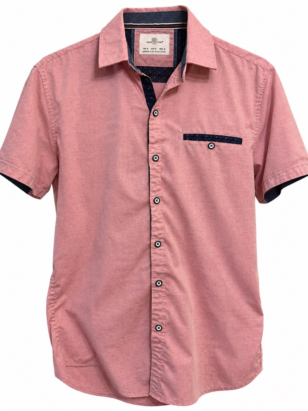 Craft + Flow Short Sleeve Shirt Size Medium Like New